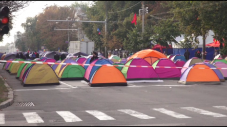 Протестующие из городка
