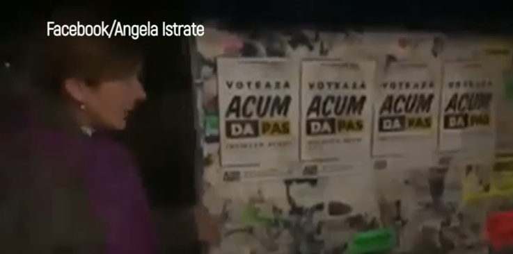 Анжела Истрате: мои плакаты на санкционированном панно сорвали и заменили на проспекты тандема Саду-Нэстасе