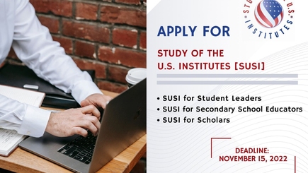Стипендии Study of the U.S. Institutes (SUSI) для ученых, педагогов и студентов.