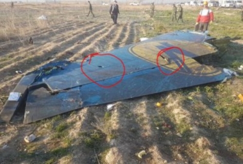 Версия теракта - На деталях украинского Боинга, упавшего в Иране обнаружены следы шрапнели (фото)