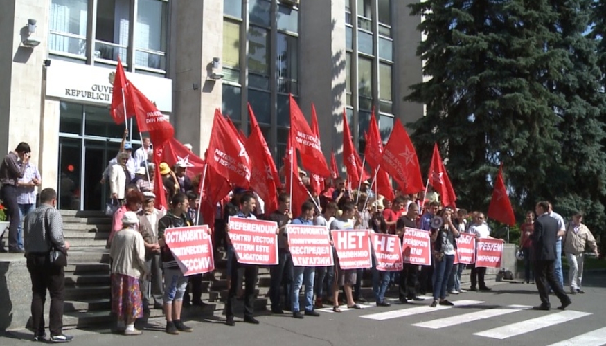 Социалисты протестовали против подписания соглашения с ЕС