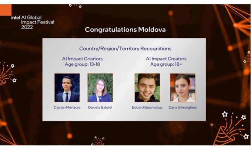 Молдавские школьники вошли в число победителей INTEL AI Global Impact Festival
