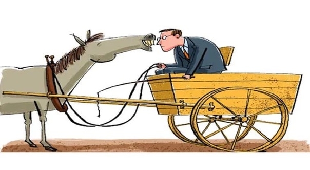 Телега впереди лошади