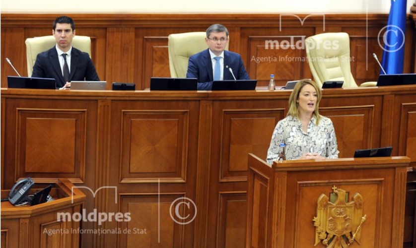 Председатель Европарламента Роберта Метсола выступила с речью в парламенте РМ