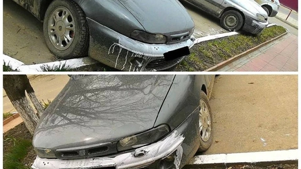 В Бельцах дорожные рабочие покрасили бордюры вместе с автомобилями