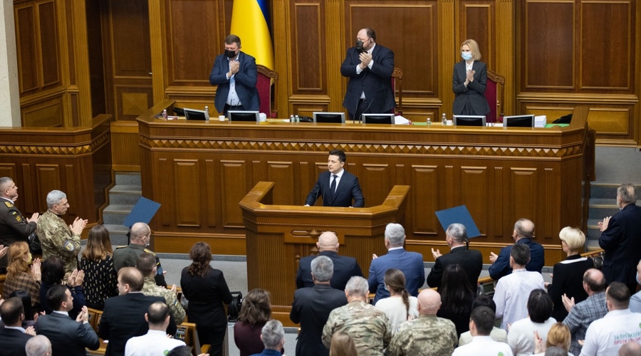 Выступление Президента Владимира Зеленского в Верховной Раде с ежегодным Посланием о внутреннем и внешнем положении Украины