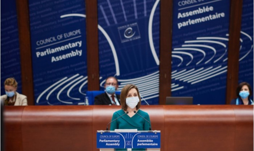 Майя Санду представила на заседании Парламентской Ассамблеи Совета Европы приоритеты для Республики Молдова