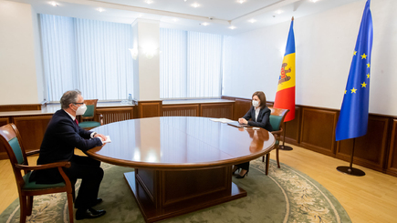 Президент Санду провела рабочую встречу с главой миссии ОБСЕ в Молдове Клаусом Нойкирхом
