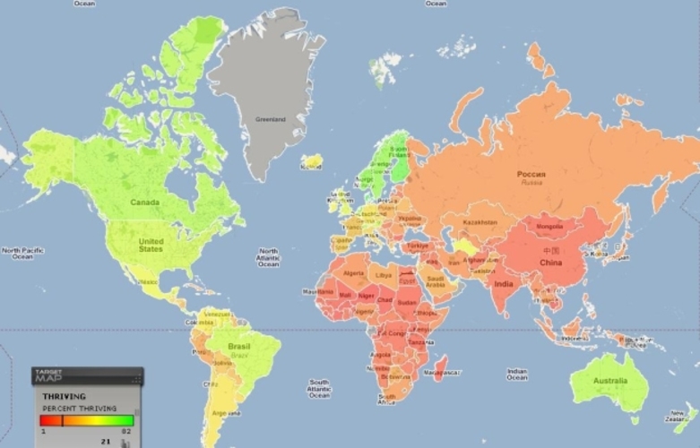На глобальной «карте счастья» Румыния расположена рядом с Россией