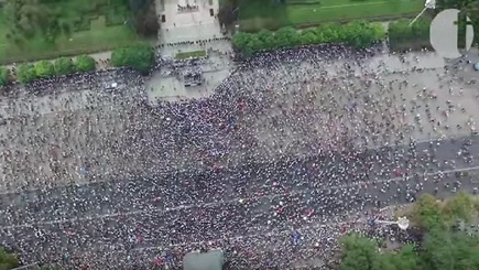 Видео митинга с высоты птичьего полета