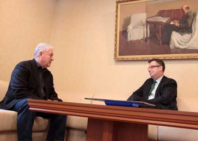 Встреча председателя Партии коммунистов Республики Молдова, Владимира Воронина, с главой Делегации Европейского Союза в Молдове, послом Дирком Шубель