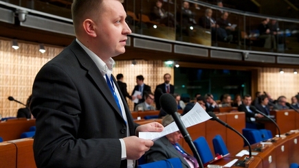Выступление коммуниста Григория Петренко от имени группы Объединенных европейских левых в ПАСЕ