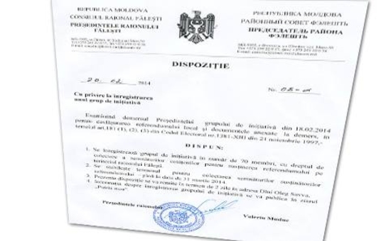 В Фалештском районе запущен процесс референдума по ТС
